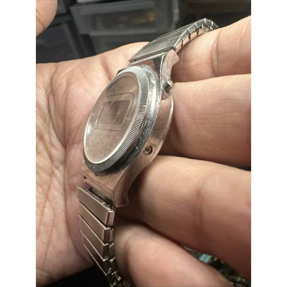 Works VTG 1970s Texas Instruments LCD Quartz Digital Mens Watch TI3H 35mm Fit 8